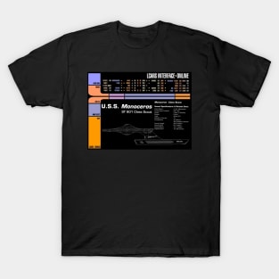 Computer Readout Showing U.S.S. Monoceros Scout Ship T-Shirt